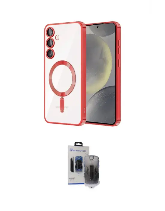 ieg™ Galaxy S24 Plus Kılıf Nova Işık Özel Seri - Siyah Vanessa Magic Hayalet Cam