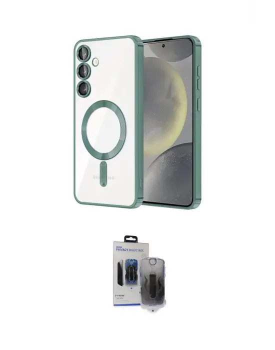 ieg™ Galaxy S24 Plus Kılıf Nova Işık Özel Seri - Siyah Vanessa Magic Hayalet Cam