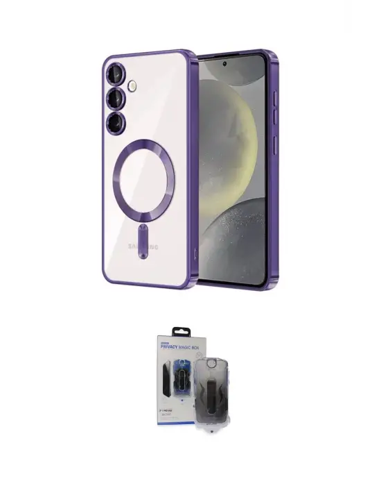 ieg™ Galaxy S24 Plus Kılıf Nova Işık Özel Seri - Siyah Vanessa Magic Hayalet Cam