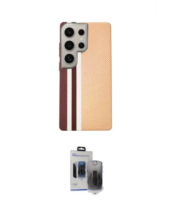 ieg™ Galaxy S24 Ultra Kılıf Eksen Prime - Siyah Vanessa Magic Hayalet Cam