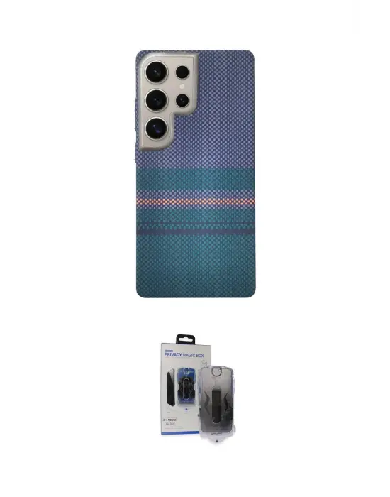 ieg™ Galaxy S24 Ultra Kılıf Eksen Prime - Siyah Vanessa Magic Hayalet Cam