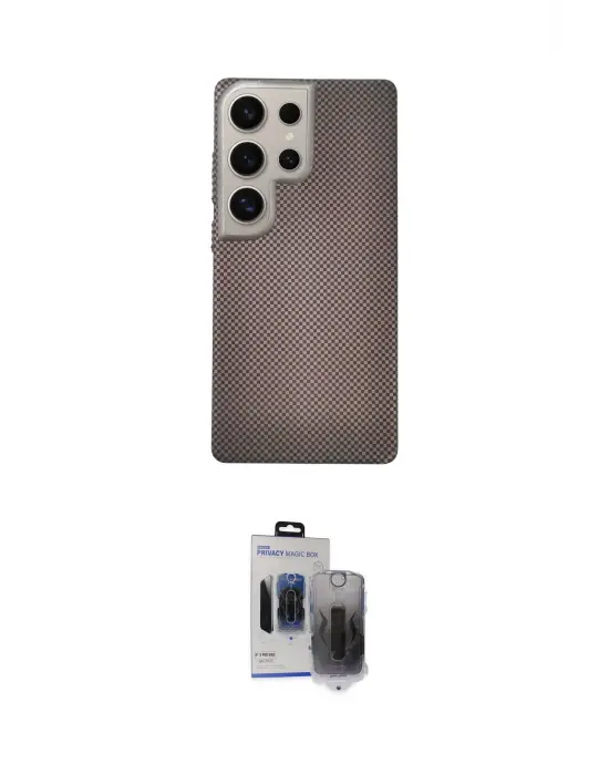 ieg™ Galaxy S24 Ultra Kılıf Eksen Prime - Siyah Vanessa Magic Hayalet Cam