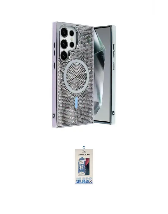 ieg™ Galaxy S25 Ultra Kılıf Eksen Çizgi - Siyah Joko Magic 5D Cam