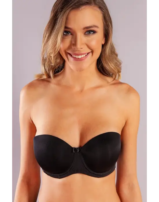 ieg™ Golshan Gabrıella Balconette Foam Cup Bra, SİYAH Konforlu ve Şık Sütyen, Strapless