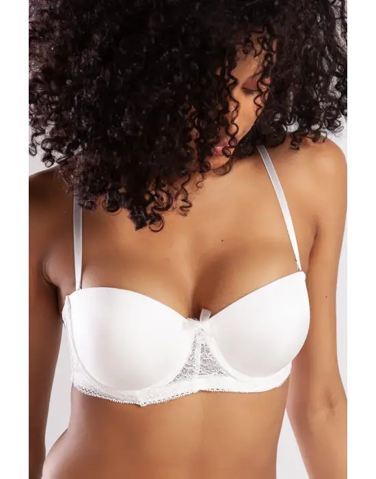 ieg™ Golshan Gala Push-Up Strapless Bra, Ekru Konforlu ve Şık Sütyen, Strapless