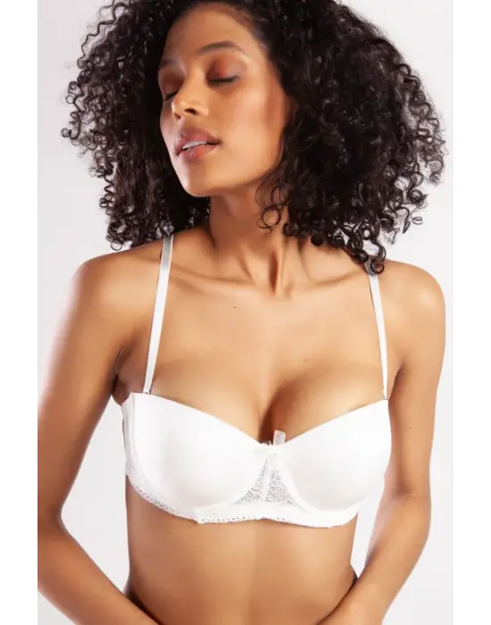 ieg™ Golshan Gala Push-Up Strapless Bra, Ekru Konforlu ve Şık Sütyen, Strapless