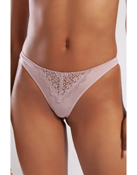 ieg™ Golshan Garland Mini String, Kadın Güpürlü Açık Pembe Külot