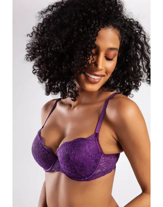 ieg™ Golshan G.Colors Balconette Foam Push Up Bra, Mor Konforlu ve Şık Sütyen