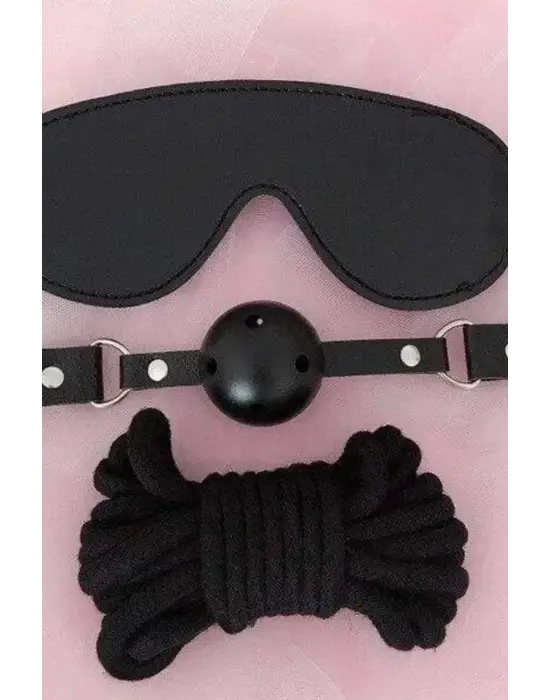 ieg™ Gözlük Ağız Topu İp Üçlü Deri Harness Set