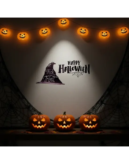 Happy Halloween Temalı Duvar Stickerı