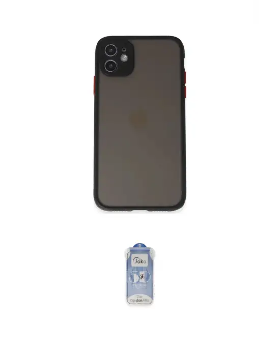 ieg™ iPhone 11 Kılıf Ahenk Çizgi Serisi - Siyah Joko Magic 5D Cam