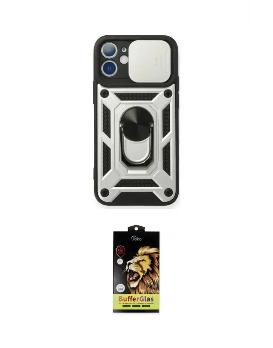 ieg™ iPhone 11 Kılıf Ahenk Klasik - Siyah Buffer Cam Ekran Koruyucu