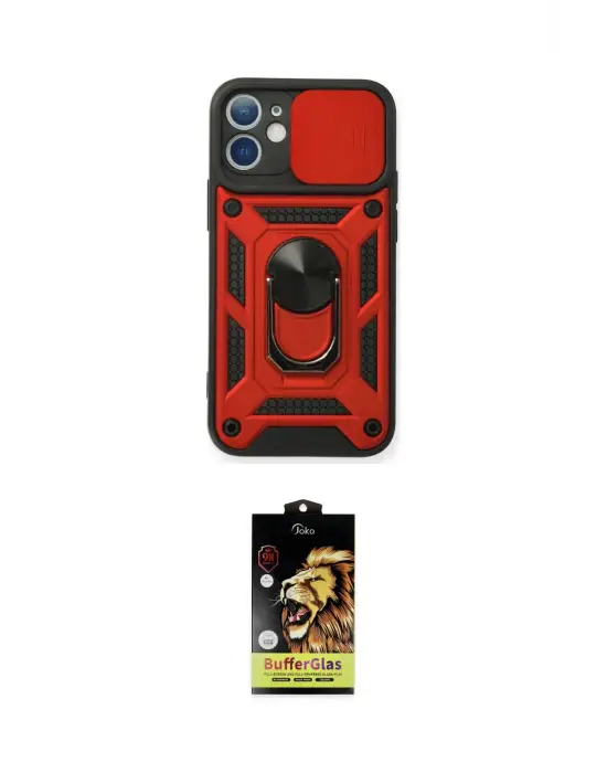 ieg™ iPhone 11 Kılıf Ahenk Klasik - Siyah Buffer Cam Ekran Koruyucu
