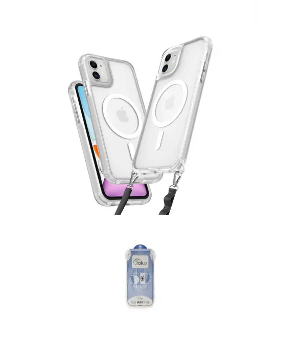 ieg™ iPhone 11 Kılıf Atlas Doku Koleksiyonu - Siyah Joko Magic 5D Cam