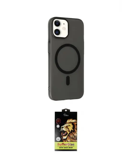 ieg™ iPhone 11 Kılıf Çekirdek Modern Prime - Siyah Buffer Cam Ekran Koruyucu