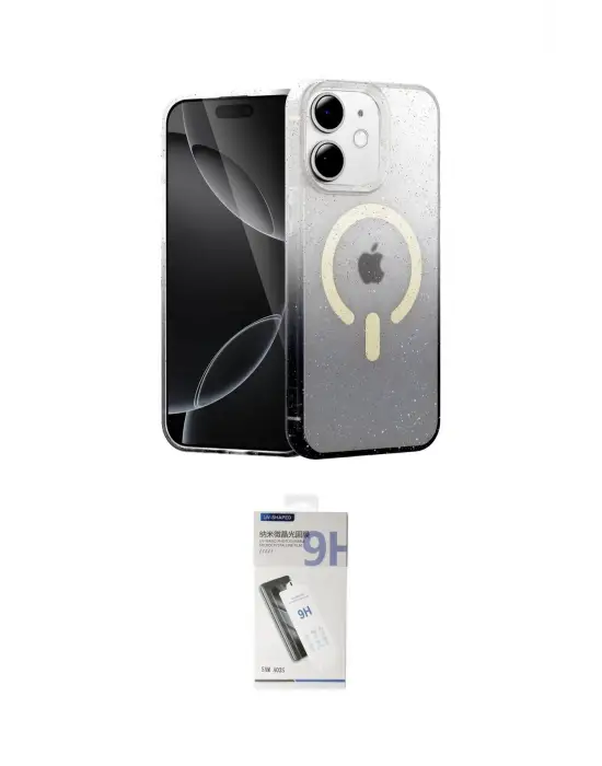 ieg™ iPhone 11 Kılıf Eksen Minimal Özel Seri - Şeffaf Uv Polymer Nano Ekran Koruyucu