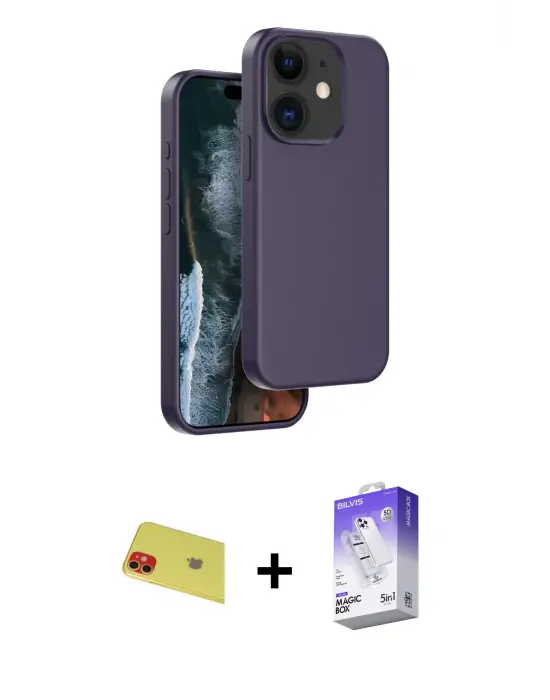 ieg™ iPhone 11 Kılıf Kıvılcım Çizgi Serisi - Siyah Bilvis 5in1 3D Magic Cam Ekran Koruyucu + Rainbow Kamera Lens Koruma Cam - KI