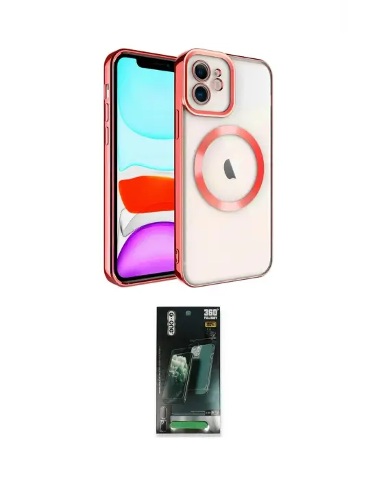 ieg™ iPhone 11 Kılıf Nova Işık Özel Seri - Şeffaf 360 Full Body Arka Koruyucu