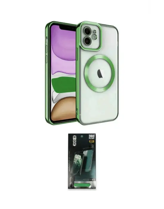 ieg™ iPhone 11 Kılıf Nova Işık Özel Seri - Şeffaf 360 Full Body Arka Koruyucu