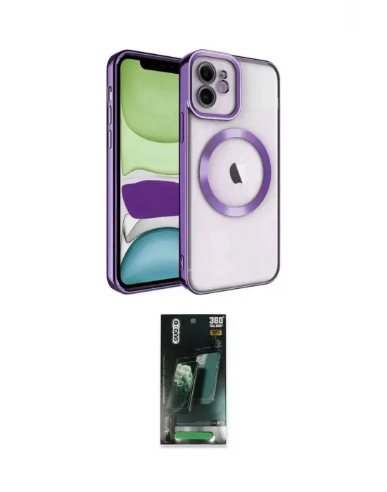 ieg™ iPhone 11 Kılıf Nova Işık Özel Seri - Şeffaf 360 Full Body Arka Koruyucu