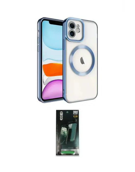 ieg™ iPhone 11 Kılıf Nova Işık Özel Seri - Şeffaf 360 Full Body Arka Koruyucu