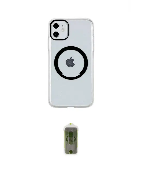 ieg™ iPhone 11 Kılıf Pusula Form - Siyah Joko Magic 5D Hayalet Cam