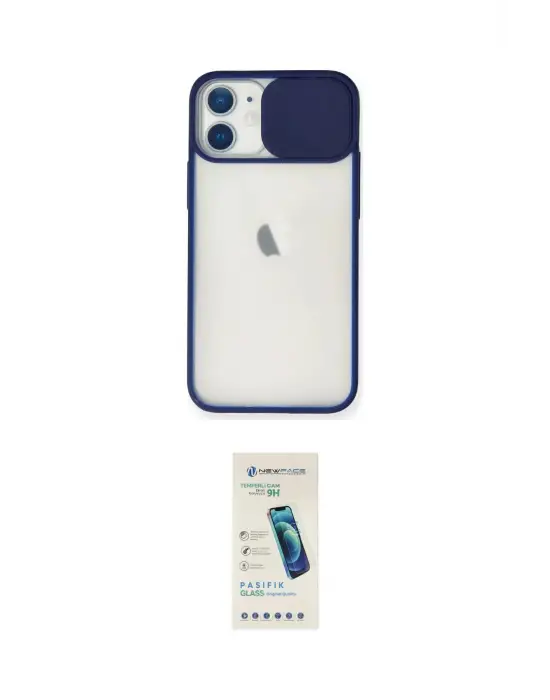 ieg™ iPhone 11 Kılıf Vadi Çizgi - Şeffaf Pasifik Cam Ekran Koruyucu