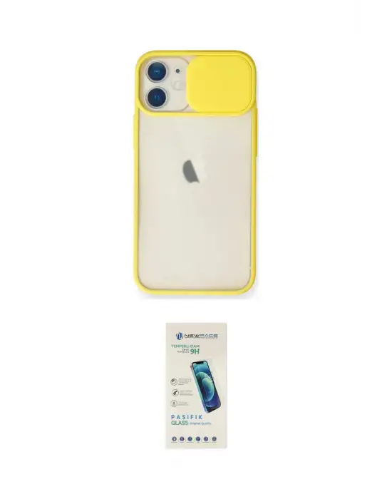 ieg™ iPhone 11 Kılıf Vadi Çizgi - Şeffaf Pasifik Cam Ekran Koruyucu