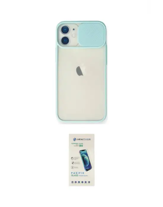 ieg™ iPhone 11 Kılıf Vadi Çizgi - Şeffaf Pasifik Cam Ekran Koruyucu