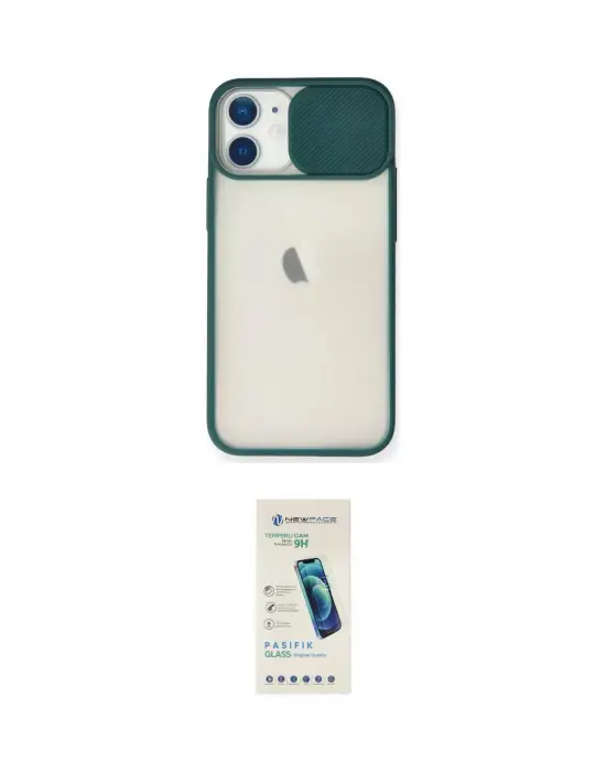ieg™ iPhone 11 Kılıf Vadi Çizgi - Şeffaf Pasifik Cam Ekran Koruyucu