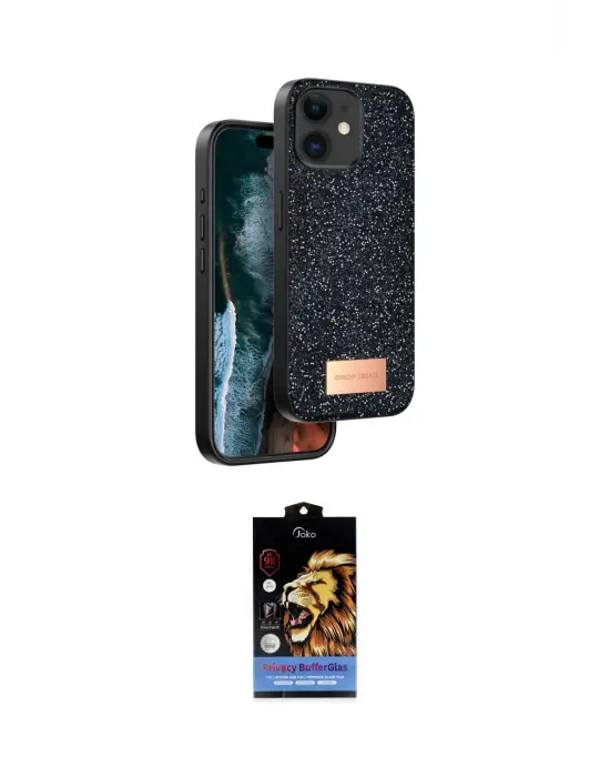 ieg™ iPhone 11 Kılıf Vadi Klasik Serisi - Siyah Buffer Hayalet Cam Ekran Koruyucu
