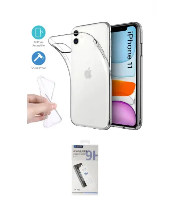 ieg™ iPhone 11 Kılıf Zirve Doku - Şeffaf Uv Polymer Nano Ekran Koruyucu