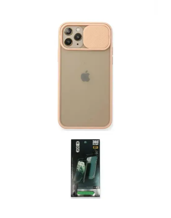 ieg™ iPhone 11 Pro Kılıf Vadi Çizgi - Şeffaf 360 Full Body Arka Koruyucu