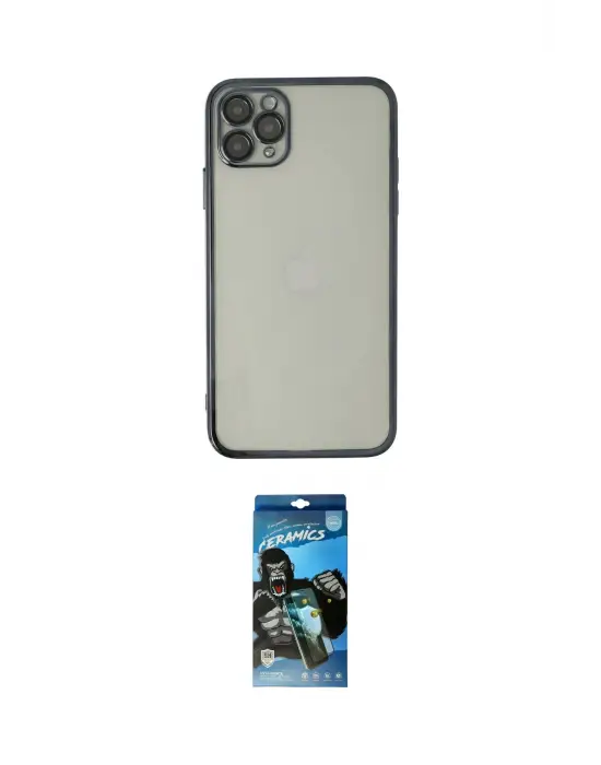 ieg™ iPhone 11 Pro Kılıf Vadi Minimal - Siyah 34D Izgaralı Cam
