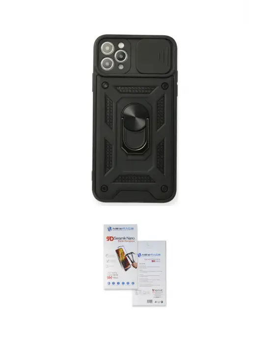 ieg™ iPhone 11 Pro Max Kılıf Ahenk Klasik - Siyah Seramik Nano Ekran Koruyucu