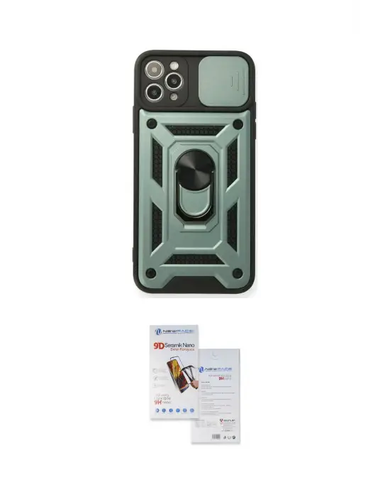 ieg™ iPhone 11 Pro Max Kılıf Ahenk Klasik - Siyah Seramik Nano Ekran Koruyucu