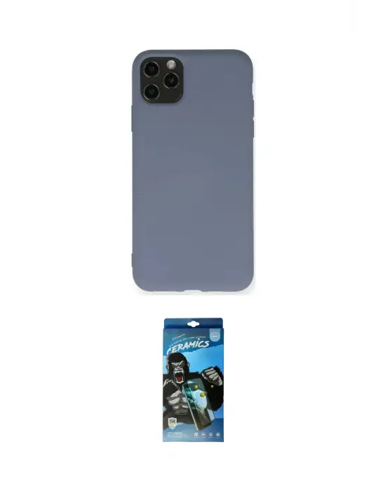 ieg™ iPhone 11 Pro Max Kılıf Ahenk Serisi - Siyah 34D Izgaralı Cam