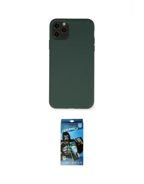 ieg™ iPhone 11 Pro Max Kılıf Ahenk Serisi - Siyah 34D Izgaralı Cam