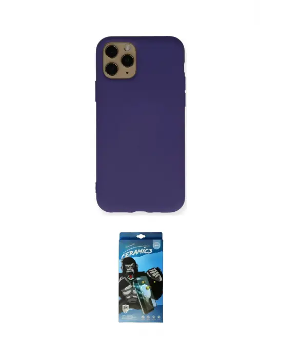 ieg™ iPhone 11 Pro Max Kılıf Ahenk Serisi - Siyah 34D Izgaralı Cam