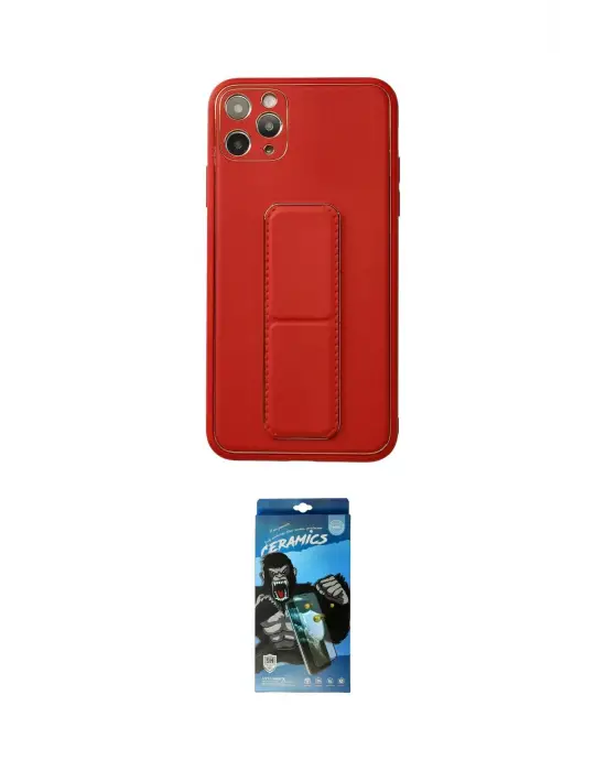 ieg™ iPhone 11 Pro Max Kılıf Akış Doku - Siyah 34D Izgaralı Cam