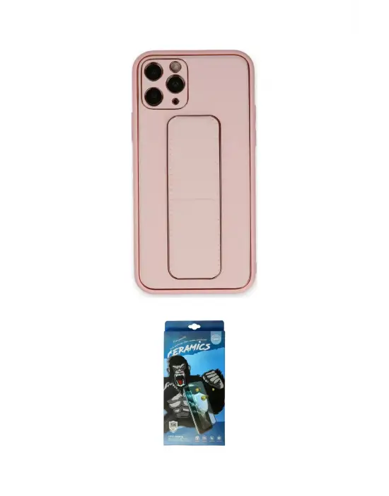 ieg™ iPhone 11 Pro Max Kılıf Akış Doku - Siyah 34D Izgaralı Cam