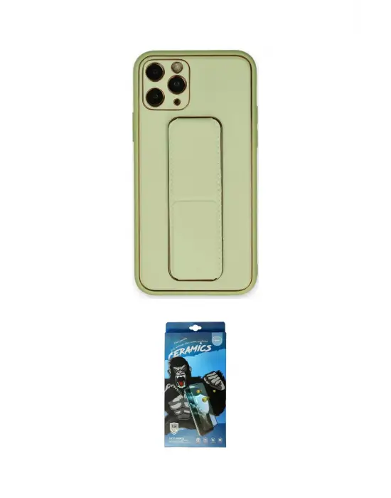ieg™ iPhone 11 Pro Max Kılıf Akış Doku - Siyah 34D Izgaralı Cam