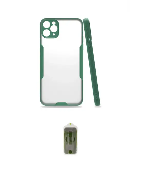 ieg™ iPhone 11 Pro Max Kılıf Atlas Asil Serisi - Siyah Joko Magic 5D Hayalet Cam