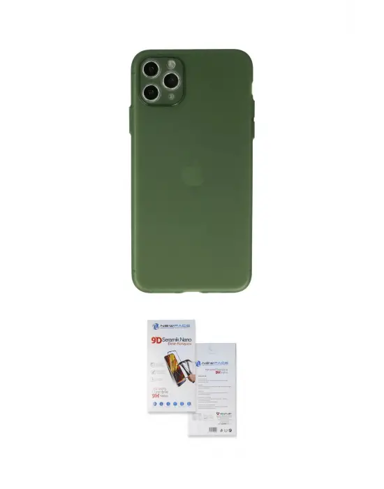 ieg™ iPhone 11 Pro Max Kılıf Atlas Minimal Prime - Siyah Seramik Nano Ekran Koruyucu