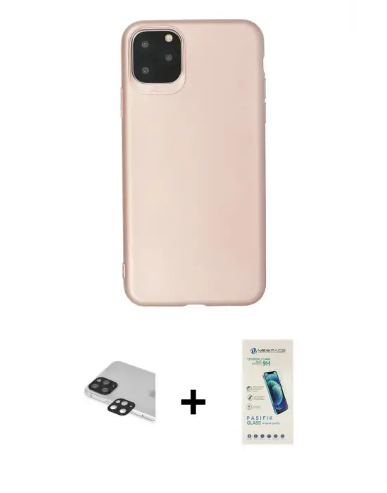 ieg™ iPhone 11 Pro Max Kılıf Kozmos Yansıma Özel Seri - Şeffaf Pasifik Cam Ekran Koruyucu + Pers Alüminyum Kamera Lens - SH
