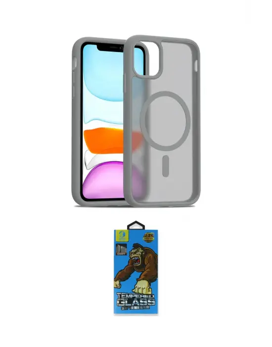 ieg™ iPhone 11 Pro Max Kılıf Siluet Minimal Prime - Siyah 18D Cam Ekran Koruyucu