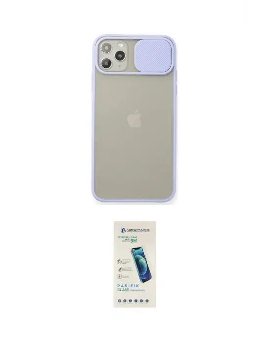 ieg™ iPhone 11 Pro Max Kılıf Vadi Çizgi - Şeffaf Pasifik Cam Ekran Koruyucu