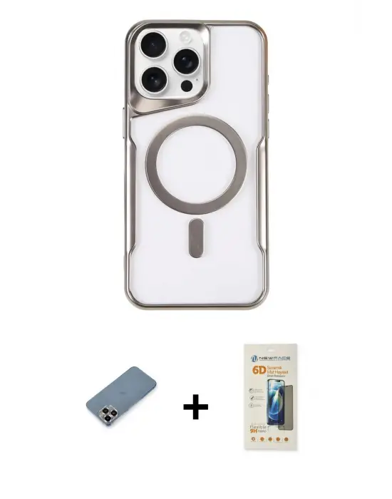 ieg™ iPhone 11 Pro Max Kılıf Yadigar Klasik Özel Seri - Siyah 6D Mat Seramik Hayalet Nano Ekran Koruyucu + Metal Kamera Lens Koruma Cam - MR
