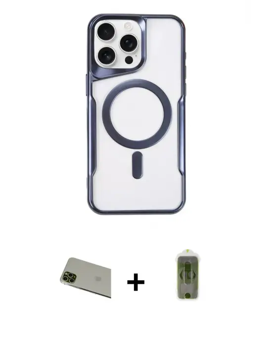ieg™ iPhone 11 Pro Max Kılıf Yadigar Klasik Özel Seri - Siyah Joko Magic 5D Hayalet Cam + Rainbow Kamera Lens Koruma Cam - YL