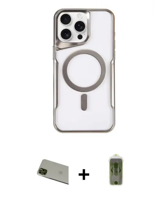 ieg™ iPhone 11 Pro Max Kılıf Yadigar Klasik Özel Seri - Siyah Joko Magic 5D Hayalet Cam + Rainbow Kamera Lens Koruma Cam - YL